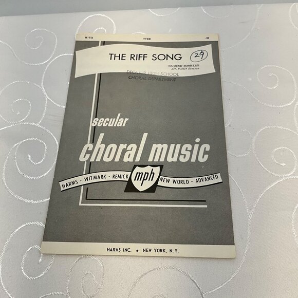 Vintage 1952 The Riff Song Sheet Music Secular Choral Music By Harms Inc. New Yo - Picture 1 of 2